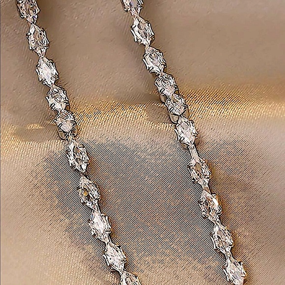 Zircon Dangle Drop Diamond Tassel Earrings - Picture 3 of 3